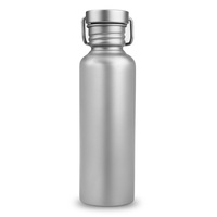 Bouteille d'eau TOMSHOO 750 ml entièrement en titane avec couvercle en plastique supplémentaire, ultralégère, pour le camping, la randonnée et le cyclisme en plein air