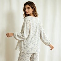 Ensemble de pyjamas pour femmes en coton 100% - Design floral élégant - Ensemble de pyjamas 3 pièces pour femmes - Fabrication OEM