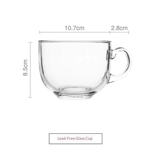 Tasse à thé et lait de soja en verre sans plomb avec poignée, design minimaliste, pour le <span class=keywords><strong>petit</strong></span>-<span class=keywords><strong>déjeuner</strong></span> et le café à domicile (vente en gros) - Product Image 6
