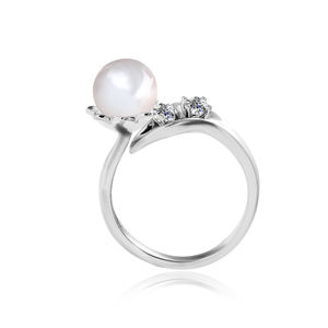 Charmanter Schmuck Zarter Ring Verziert mit <span class=keywords><strong>Swarovski</strong></span> Pearl Daisini Zirkonia 18 Karat vergoldetem Ring für Frauen - Product Image 6