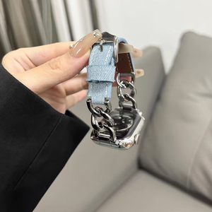 Nouveau design de <span class=keywords><strong>bracelet</strong></span> de montre en tissu denim et nylon Nouveau <span class=keywords><strong>bracelet</strong></span> tendance pour <span class=keywords><strong>bracelet</strong></span> de montre - Product Image 2