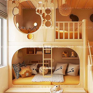 Log Wind Children's <strong>Bed</strong> Tree House Upper Lower <strong>Bed</strong> Parent-Child <strong>Bunk</strong> <strong>Bed</strong> Staircase Storage Small Apartment Solid <strong>Wood</strong> - Product Image 3