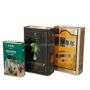 Printed Square Tin Food Olive Oil Can Wholesale With Lids