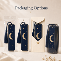 Marcapáginas Celestial Bordado Personalizado con Borla, Marcapáginas de Tela con Luna y Estrella, Logotipo Personalizado, Proveedor de Fábrica OEM ODM