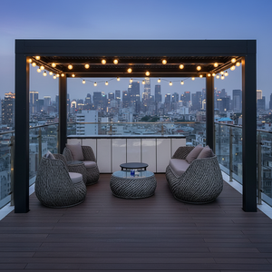 Pergola en <span class=keywords><strong>aluminium</strong></span> écologique, design résistant aux intempéries, construction robuste en <span class=keywords><strong>aluminium</strong></span> pour une <span class=keywords><strong>vue</strong></span> panoramique sur la ville et les loisirs en plein air - Product Image 1