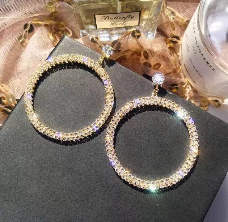 Amello Orecchini 4cm Acciaio Inox Cerchio Cuore Donna Argento Brillante