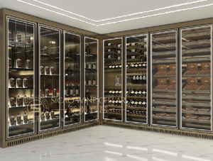 Nevera de lujo para <span class=keywords><strong>vino</strong></span>, refrigerador de bebidas y <span class=keywords><strong>vino</strong></span>, moderna y única, decoración interior de la <span class=keywords><strong>casa</strong></span> - Product Image 6