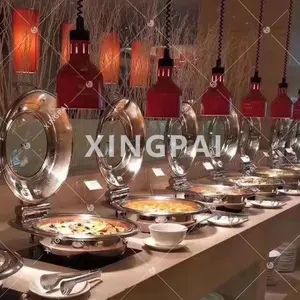 XINGPAI restaurant equipment best selling luxurious copper china chafing dish round chafing dish buffet set