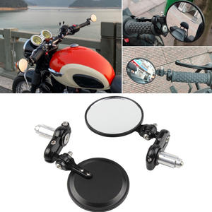 Universal 3 Inch Round Folding Bar End Side Motorcycle Mirrors Scooter & Bike Compatible with Suzuki Yamaha Kawasaki - Product Image 2