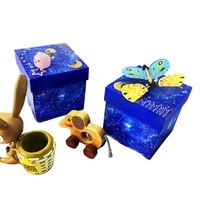 Boîte cadeau surprise avec logo personnalisé, design gratuit, boîte à gâteau, boîte à surprise avec papillon volant