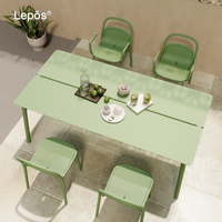 Ensemble de table et chaises de salle à manger d'extérieur en aluminium pour jardin, hôtel, patio, villa, bistrot, terrasse, cour arrière, mobilier de loisirs contemporain