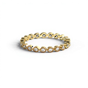 18K Gold Plated Vintage Infinity Twist Diamond <b>Ring</b> Wavy Eternity Band Textured Twisted Rope Stackable <b>Ring</b> Fine Jewelry Women - Product Image 1