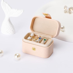Boîte de rangement pour bijoux en cuir PU avec logo personnalisé, petite boîte à bijoux portable pour les voyages - Product Image 4