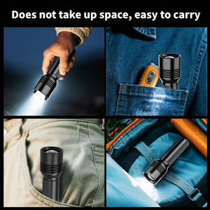 Đèn pin LED siêu sáng, công suất cao, chống nước IP44, có thể sạc lại bằng USB, chất liệu nhôm, có chức năng zoom - Product Image 3