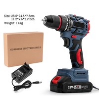 Perceuse électrique sans fil au lithium 21V, rechargeable, multifonction, haute puissance, pour usage domestique