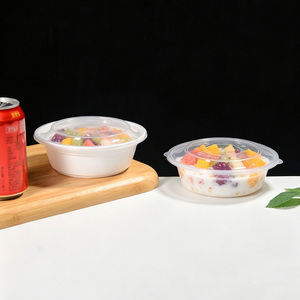 Bol d'emballage alimentaire rond en PP de qualité alimentaire avec couvercle, pour nouilles, soupes, salades de fruits, boîte <span class=keywords><strong>à</strong></span> emporter pour fruits, vente en gros - Product Image 4