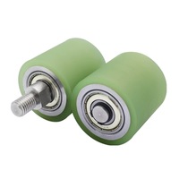 Petits rouleaux de roue en TPU PU à usage intensif personnalisés avec roulement à billes à assemblage central en aluminium
