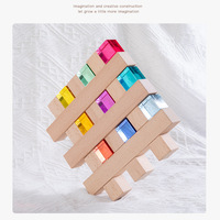Jouets Montessori JET Blocs en bois acrylique en forme de pierres précieuses pour l'assemblage et les blocs Blocs translucides en forme de diamant Jouets éducatifs