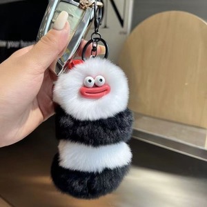 Phim hoạt hình Pompom chú hề <span class=keywords><strong>Keychain</strong></span> plushies sang trọng nhồi xúc xích Miệng Lớn <span class=keywords><strong>Keyring</strong></span> Y2K đầy màu sắc Thỏ lông Mặt dây chuyền ba lô trang trí - Product Image 6