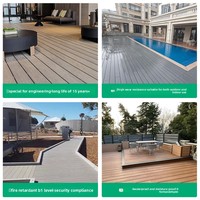 Revêtement de terrasse WPC moderne et solide pour intérieur/extérieur - Planche en bois grainé co-extrudée profil M - Antidérapant et ignifuge