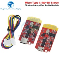 Papan Amplifier Audio Digital DC 3.7V 5V 5W Dua Lapis DIY Modul Musik Speaker 5.0 Tipe-C/Micro USB