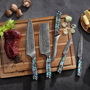 Service OEM, Ensemble de Couteaux Japonais 67 couches en acier Damas <span class=keywords><strong>X50crmov15</strong></span>, comprenant Couteau de Chef, Hachoir, Santoku, Couteau à Désosser et Couteau à Trancher - Product Image 5