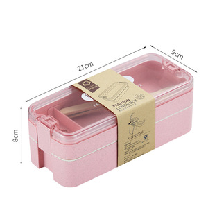 800ML Contenitore di Alimento Commercio All'ingrosso di Rettangolo di Plastica Bento <span class=keywords><strong>Box</strong></span> Coreano <span class=keywords><strong>2</strong></span> Strati Scatola di Pranzo Per I Bambini - Product Image 6