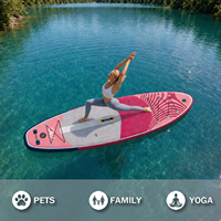Vente flash : SUP gonflable extra large de 11' x 36'', bleu marine, planche à pagaie Wave Paddle Board V Logo, kit complet tout usage