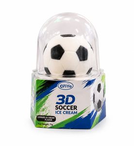 Crème glacée en forme de ballon de football OEM 75g*18, saveurs de lait tendance, certifiée HALAL, stockage au froid - Product Image 6