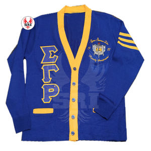 Cárdigans Acrílicos Bordados para Mujer de la Hermandad Sigma Gamma Rho |   Suéter Cárdigan Bordado Personalizado para Mujer de la Hermandad SGRho - Product Image 4