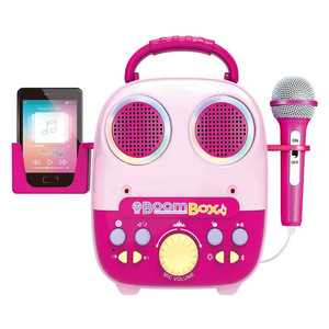 Machine à chanter pour filles 2024, nouvelle machine à chanter avec microphone, jouet rose, machine à karaoké avec lumière musicale - Product Image 1