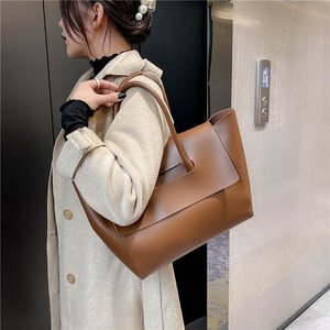 고품질 솔리드 컬러 디자이너 스타일 여성 핸드백 오버사이즈 탑 핸들 비즈니스 워크 토트백 캐주얼 데일리 숄더 퍼스 - Product Image 5