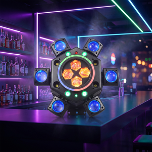 DMX-gesteuerte 6-Arm-Bienenauge Multi-Effekt Bühnenbeleuchtung für Partys und <span class=keywords><strong>DJ</strong></span>-Events mit RGB LED Laser - Product Image 1