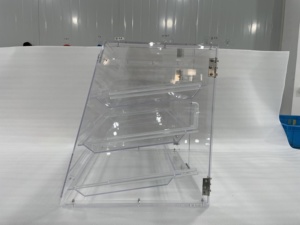 Estante de exhibición de panadería de acrílico transparente con letrero de primavera para presentar pasteles, panes, pasteles - Product Image 5