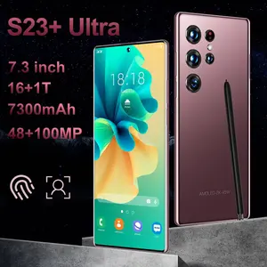 Cep telefonu tam ekran 7.2 inç Hd cep telefonları oyun akıllı telefonlar için 5800mah 24 + 48mp 5g akıllı telefon S23 Ultra