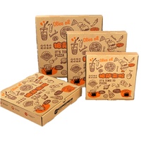 Vente en gros, boîte d'emballage de pizza imprimée personnalisée à emporter écologique de 9/11/13/15 pouces, boîtes à pizza ondulées à flûte B avec logo