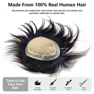 Postizo Masculino con Base de Seda, Cabello Indio, <span class=keywords><strong>Pelucas</strong></span> de Alta Densidad <span class=keywords><strong>para</strong></span> <span class=keywords><strong>Hombres</strong></span> <span class=keywords><strong>Jóvenes</strong></span>, Corto - Product Image 3