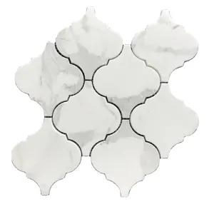 KB di pietra In Marmo di Carrara Bianco Italiano 12x12 di Mattoni Mattonelle Della Parete A Mosaico