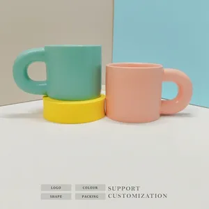 Linda pareja taza de café juego Taza de cerámica creativa estudiante Oficina tazas de cerámica logotipo personalizado
