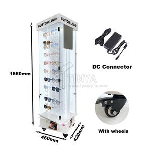 Vente en gros d'usine 360 ° Présentoir rotatif en acrylique pour lunettes de soleil, support de sol pour lunettes optiques, présentoir à lunettes - Product Image 4