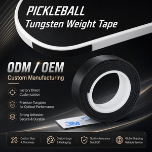Cinta Adhesiva <span class=keywords><strong>de</strong></span> <span class=keywords><strong>Tungsteno</strong></span> Personalizada <span class=keywords><strong>de</strong></span> 60 Pulgadas, 0.5G-1G, No Tóxica, Sin Plomo, para Raquetas <span class=keywords><strong>de</strong></span> Pickleball, Golf y Tenis - Product Image 1