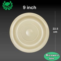 Assiette Ronde Jetable Personnalisée Écologique de 6, 7, 8, 9 et 10 Pouces en Plastique Recyclé pour Salades, Nouilles, Mariages, Fêtes, Pique-niques et Restaurants