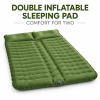 Matelas de couchage gonflable double, épais, en nylon TPU, avec pompe externe, portable, pour le camping et la sieste