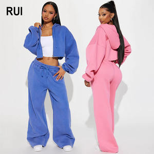 RUIQUWIN Conjunto Deportivo de 2 Piezas para Mujer, Primavera-Otoño 2026, Talla Grande, Transpirable, de Secado Rápido, Sudadera con Capucha y Pantalones Deportivos, Corte Holgado - Product Image 1