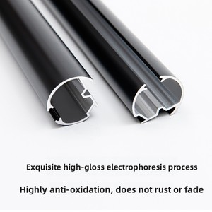 <span class=keywords><strong>Tringle</strong></span> à rideau noire en alliage d'aluminium, style nordique minimaliste, simple/double, épaissie, à montage latéral ou supérieur, pour - Product Image 5