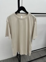 T-shirts unisexes pour hommes, col rond, coupe ample, épaules tombantes, 100% coton épais, personnalisables par broderie
