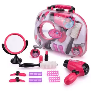 صندوق تخزين يدوي samتوي بمرآة شعر صالون تصفيف الشعر ، مجموعة مكياج للفتيات ، مجموعة مكياج جميلة ، ألعاب هدايا