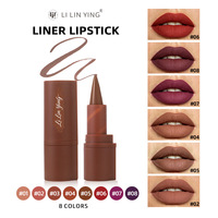 Crayon à lèvres et rouge à lèvres 2-en-1 à pointe fine – Fini mat givré longue tenue, waterproof, anti-transfert, 3,5g – Best-seller transfrontalier