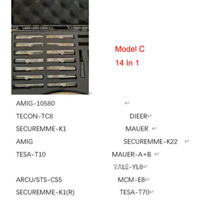 Set di Grimaldelli TinFoil Tools Euro Modello C 14 in 1 AMIG-10580 TESA-T10 MCM-E8 <span class=keywords><strong>SECUREMME</strong></span>-K22 K1 ARCU/STS-CS5 - Product Image 1