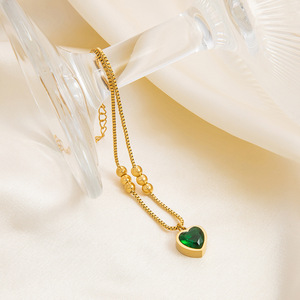 Stainless Steel <b>Anklet</b> 18K <b>Gold</b> Plated Heart Tree Turquoise Charm Vintage Women's Foot Ornament - Product Image 4